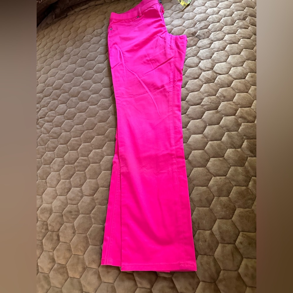 Tahari Fucshia Stretch Cotton Pants